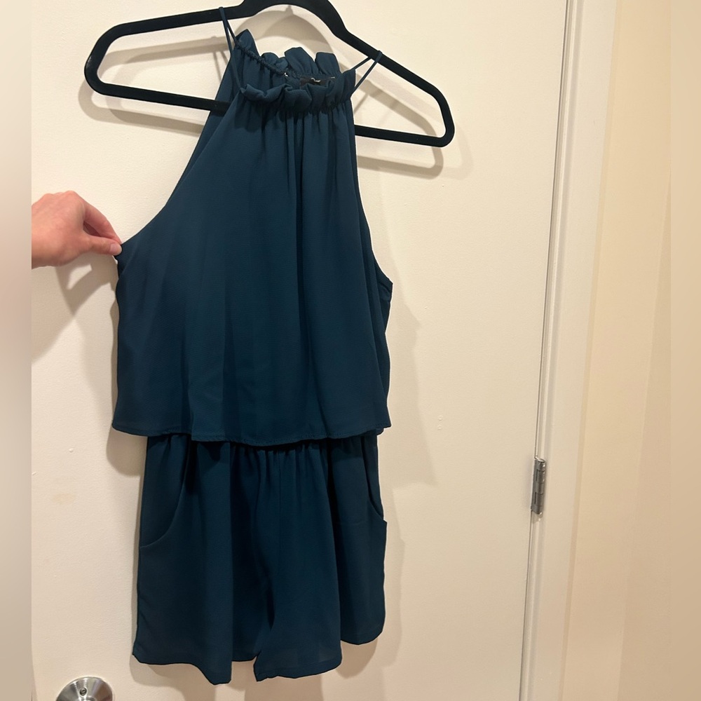 Vici Dark turquoise Halter Romper